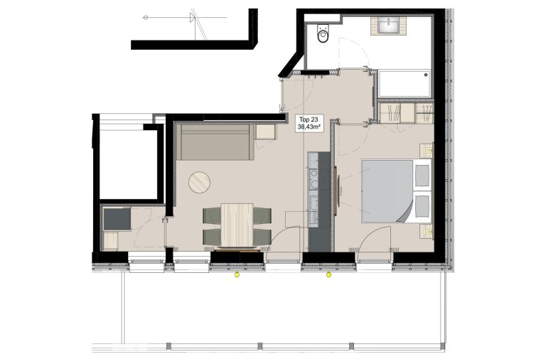 Grundriss Apartment Top 23